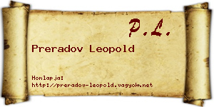 Preradov Leopold névjegykártya